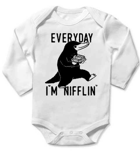 Niffler Everyday Im Nifflin Long Sleeve Baby One-Piece