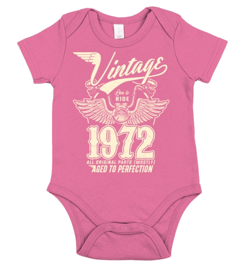 Vintage 1972 - 50 years old - 50th birthday gift Short Sleeve Baby One-Piece