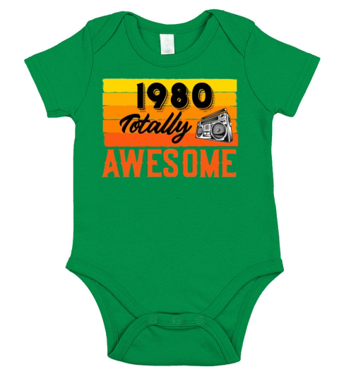 1980 Totally Awesome Celebrate Birthday Retro Short Sleeve Baby One-Piece
