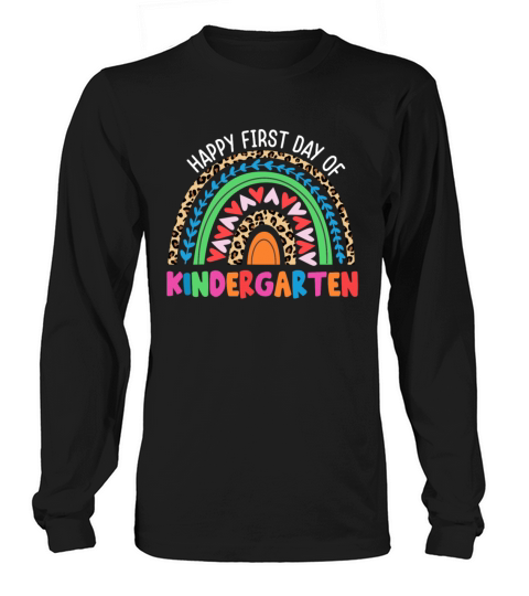 Happy First Day Of Kindergarten Rainbow Leopard Women's Long Sleeve