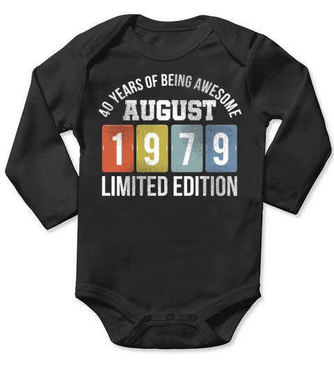 Vintage August 1979 41 Years Old 41st Birthday Long Sleeve Baby One-Piece