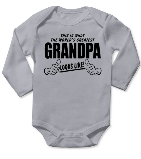 WORLDS GREATEST GRANDPA LOOKS LIKE Long Sleeve Baby One-Piece
