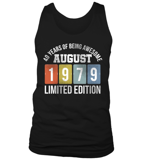 Vintage August 1979 41 Years Old 41st Birthday Men's Tank Top