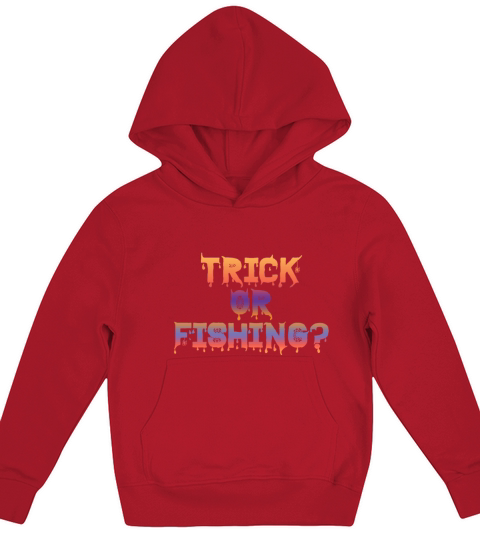 Halloween Fishing Trick Or Fishing Scary Fisherman Kids Hoodie