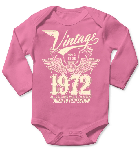 Vintage 1972 - 50 years old - 50th birthday gift Long Sleeve Baby One-Piece