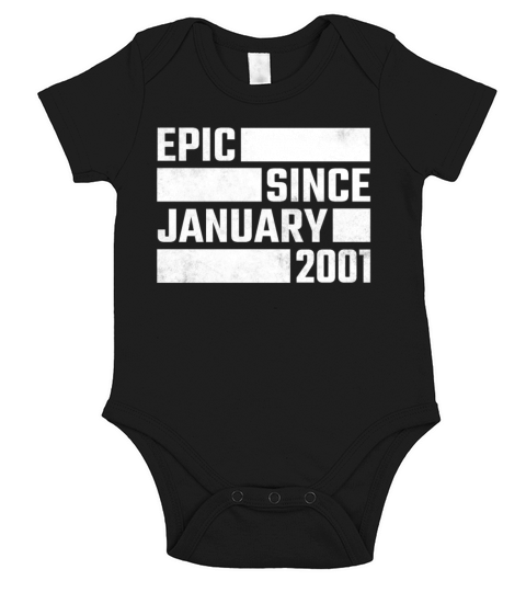 20th birthday present january vintage 2001 20 Short Sleeve Baby One-Piece