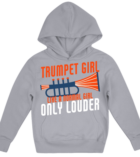 Trumpet Girl Funny Trumpeter Marching Band Kids Hoodie