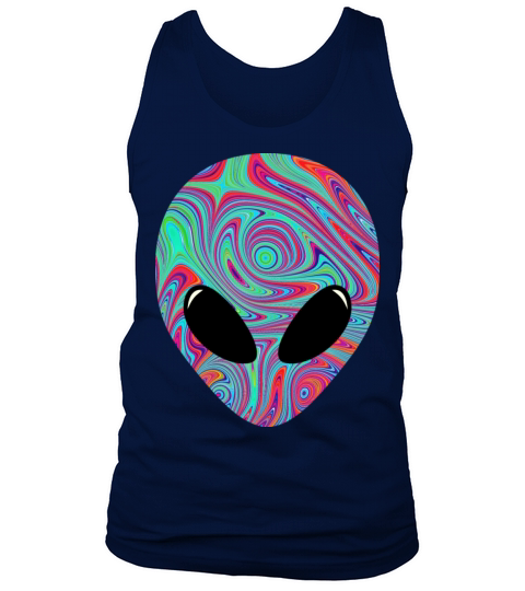 Alien Head Psychedelic Graphic Shirts Men's Tank Top