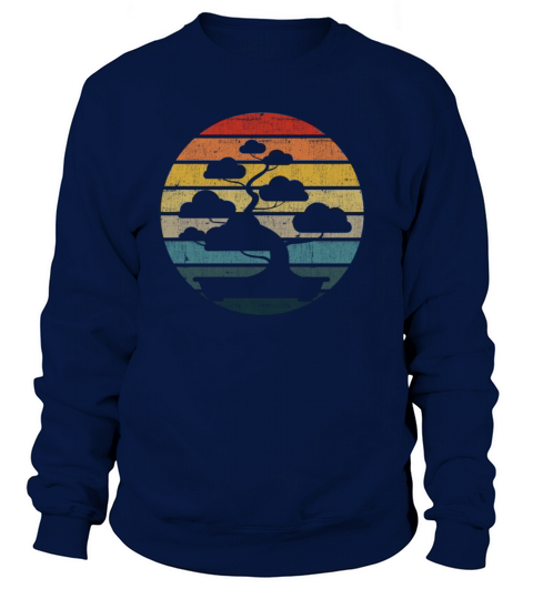 Bonsai Silhouette On A Distressed Retro Sunset Women's Sweatshirt