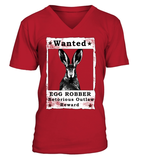 Easter Rabbit wanted mugshot Present for Easter V-Neck T-shirt
