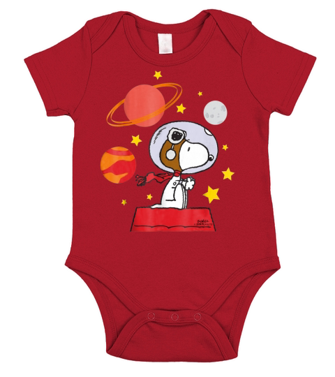 Peanuts Snoopy Space Pilot Mars, Moon And Saturn shirt Short Sleeve Baby One-Piece