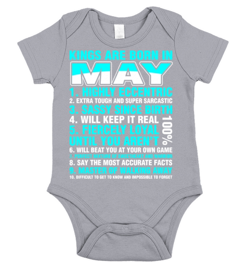 Kings Are Born In May Short Sleeve Baby One-Piece