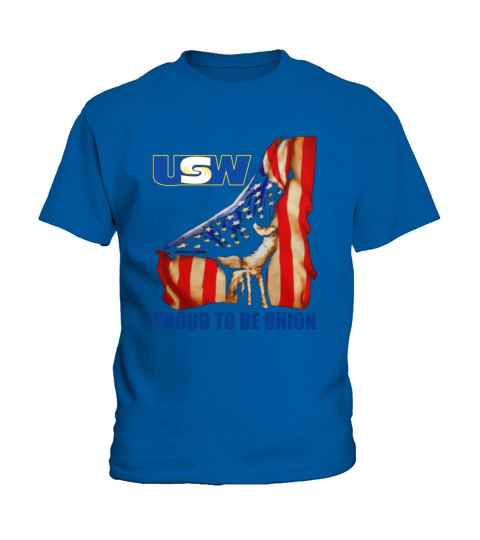 United Steelworkers Logo Proud To Be Union American Flag Kids T-Shirt