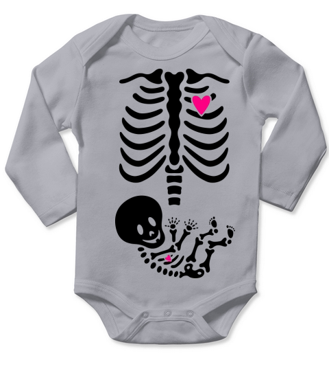 Full Maternity Skeleton X ray MP Long Sleeve Baby One-Piece