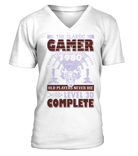 The classic Gamer 1980 Level 30 complete V-Neck T-shirt