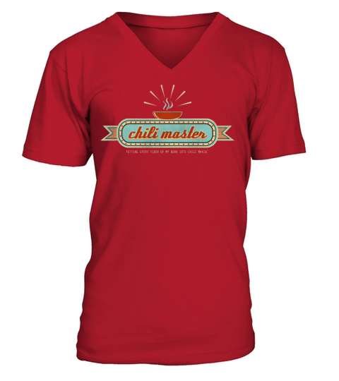 Chili Master Retro Emblem Men's V-Neck T-shirt
