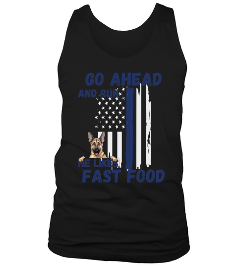 Thin Blue Line Flag K-9 German Shepherd Police Dog Men Women Tank Top Unisex
