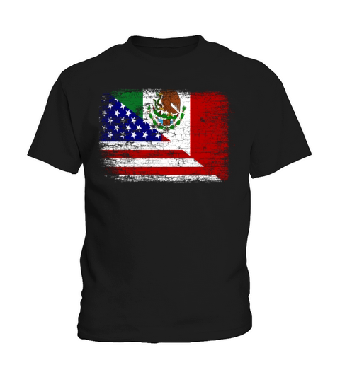 Vintage Mexican American Flag Kids T-Shirt
