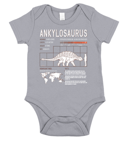 Ankylosaurus Dinosaur Facts T Short Sleeve Baby One-Piece