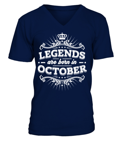 Legends Are Born In October Birthday Shirt Men's V-Neck T-shirt