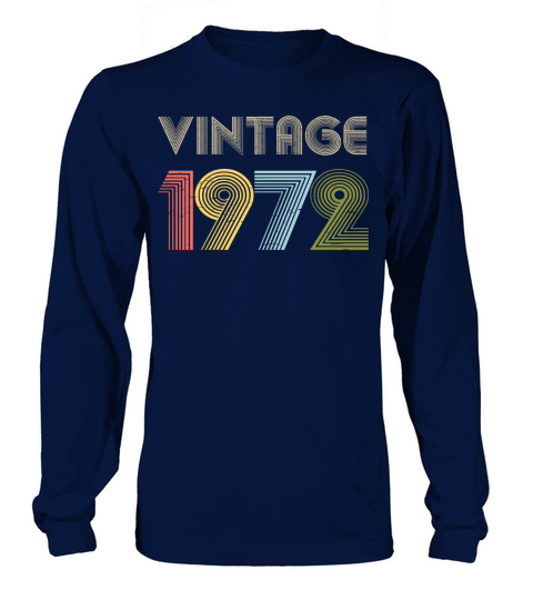 49th Birthday Vintage Shirt Born In 1972 Gift Tee Men's Long Sleeve