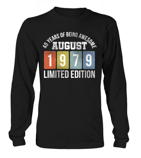 Vintage August 1979 41 Years Old 41st Birthday Women's Long Sleeve