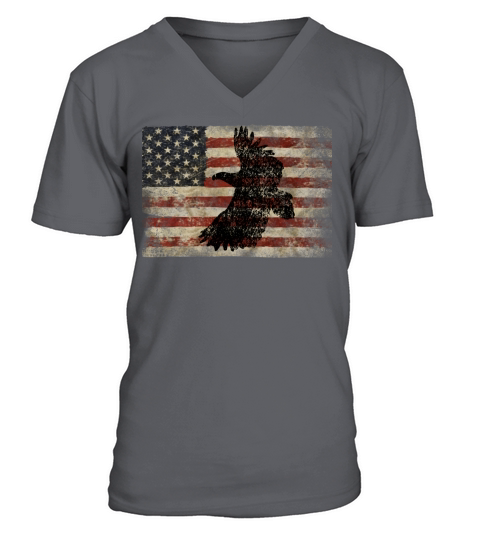 Eagle Vintage American Flag Men's V-Neck T-shirt
