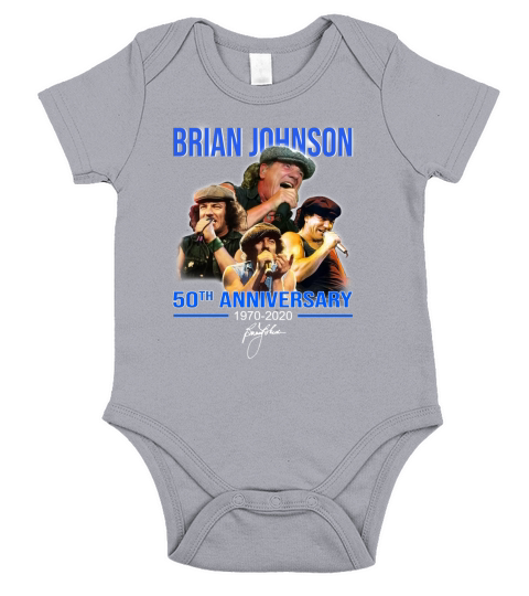 Brian Johnson 50th Anniversary 1970-2020 signature shirt Short Sleeve Baby One-Piece