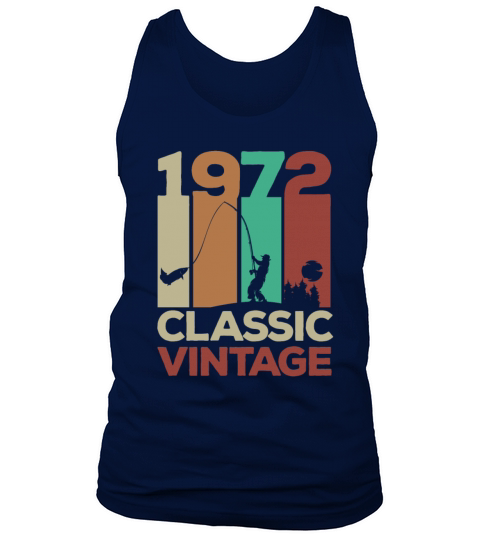50th Birthday 1972 Anglers Fishing Retro Vintage Tank Top Unisex