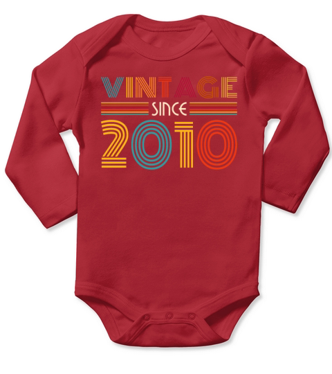 Vintage Since 2010 Long Sleeve Baby One-Piece