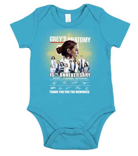 Greys Anatomy 11th Anniversary 2005 2021 17 Seasons 365 Episodes Thank You For The Memories Signatures Short Sleeve Baby One-Piece