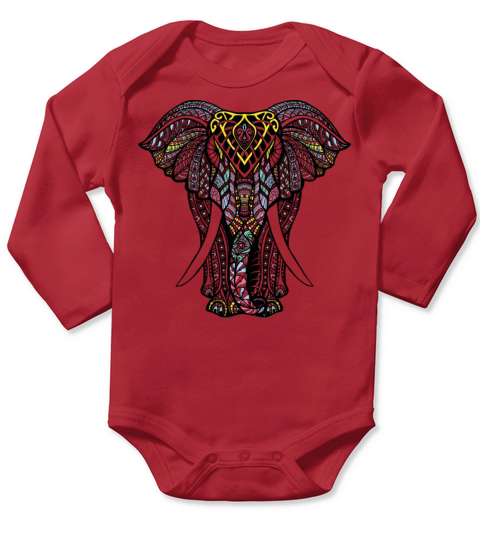India Elephant Long Sleeve Baby One-Piece