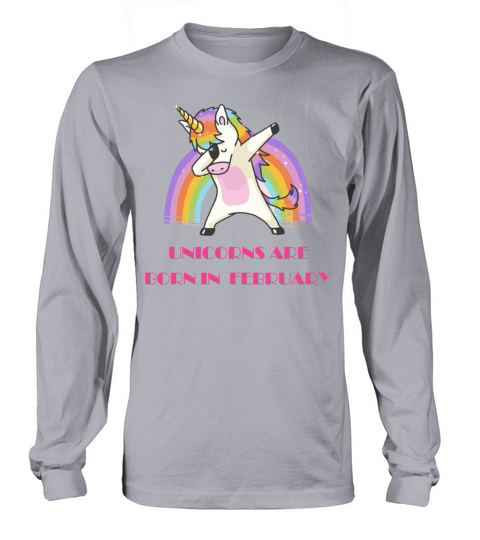 Unicorns are Born in February Women's Long Sleeve
