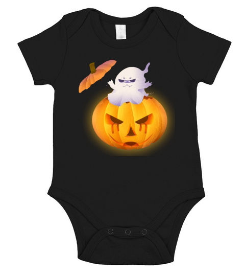 Ghost pumpkin Halloween Short Sleeve Baby One-Piece