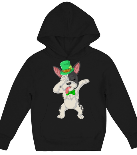 dabbing french bulldog st patricks day Kids Hoodie