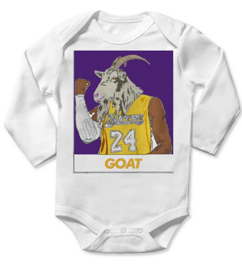 Kobe Goat    Simple Design Print Long Sleeve Baby One-Piece