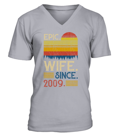 Wife Gift Wife Since 2009 Men's V-Neck T-shirt