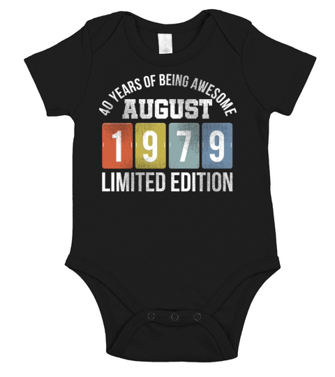 Vintage August 1979 41 Years Old 41st Birthday Short Sleeve Baby One-Piece