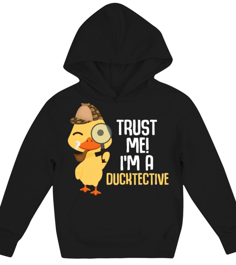 Cute Duck Detective Animal Humor Duck Lover Kids Hoodie