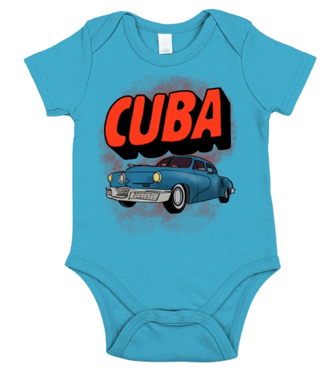 Cuba Vintage Antique Retro Classic American Car Short Sleeve Baby One-Piece