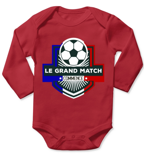 Frankreich the big game begins Long Sleeve Baby One-Piece