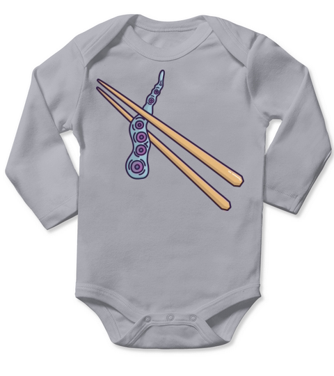 Octopus with chopsticks Long Sleeve Baby One-Piece