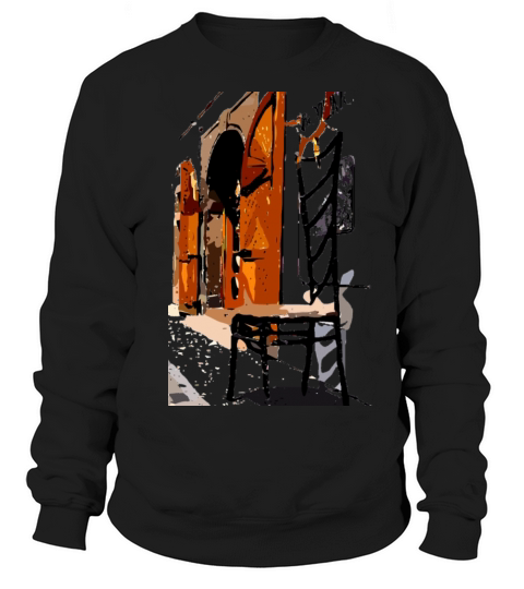 A chair street view of Europe graphic art Men's Sweatshirt