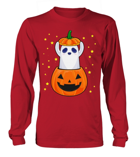 Pumpkin Ghost Funny Halloween Costume Cute Ghostie Women's Long Sleeve