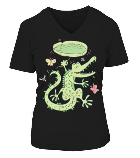 Funny crocodile Women's V-Neck T-shirt