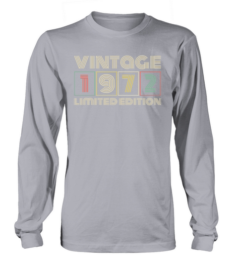 1972 Vintage born in Retro age Birthday gift idea Women's Long Sleeve