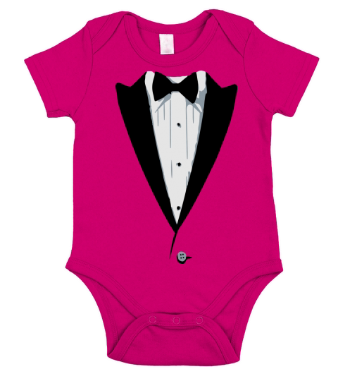 Custom Color Tuxedo Tshirt Short Sleeve Baby One-Piece