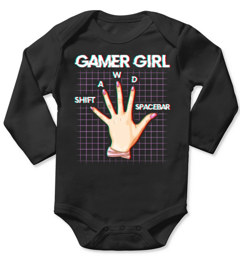 Gamer Girl Funny Video Games Women Gift design Long Sleeve Baby One-Piece