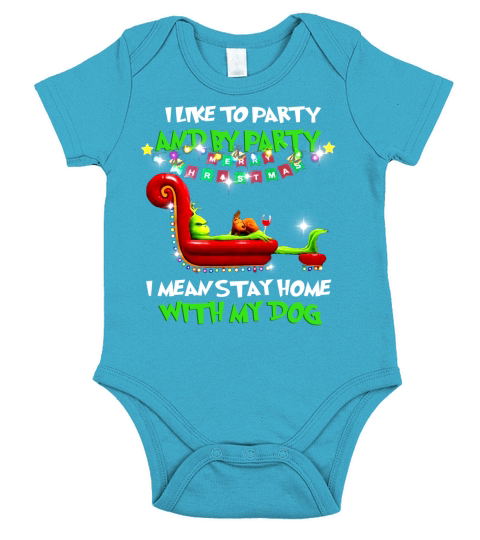 Grinch Christmas Stay Home With My Dog Short Sleeve Baby One-Piece