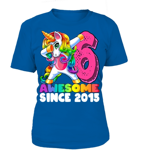 Awesome Since 2015 Dabbing Unicorn 6th Birthday Women's T-Shirt